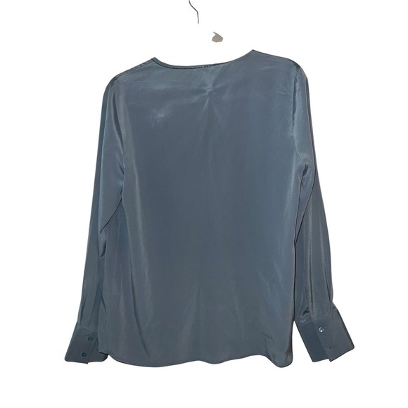 PESERICO silk blouse sz 42 crew neck long sleeve avant garde elegant - Picture 2 of 8